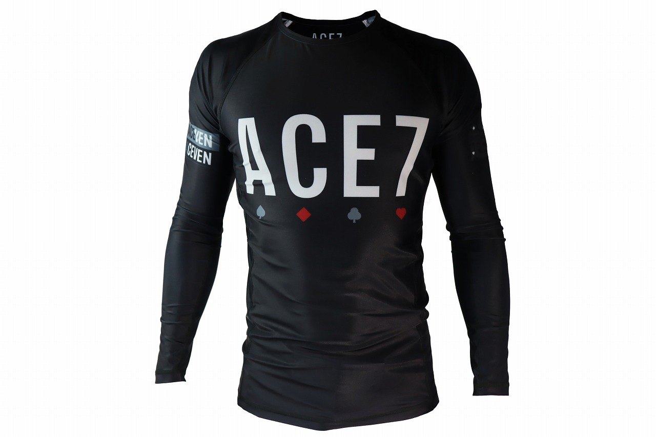 ACE7 ラッシュガード 01 長袖 黒