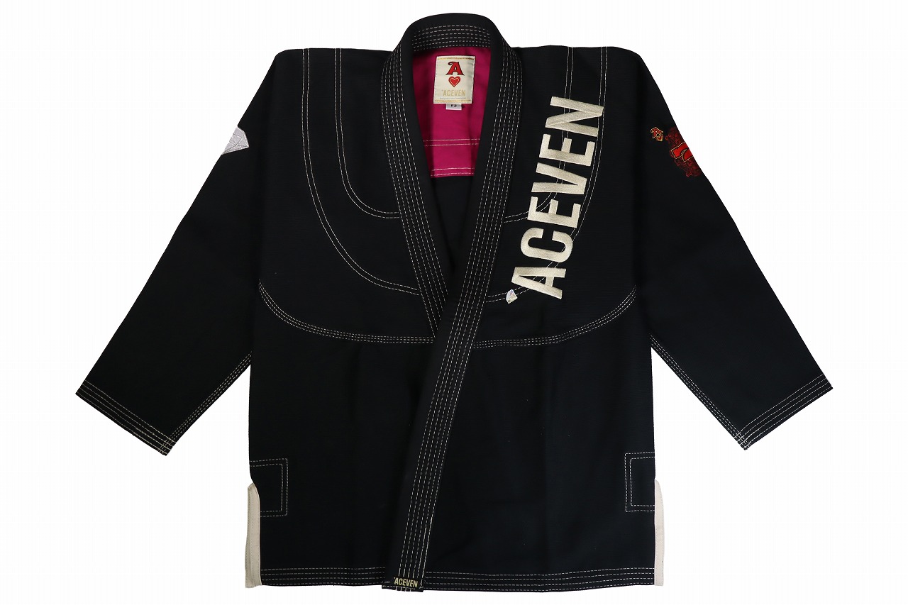 ACEVEN レディース柔術衣 Ace of hearts 黒