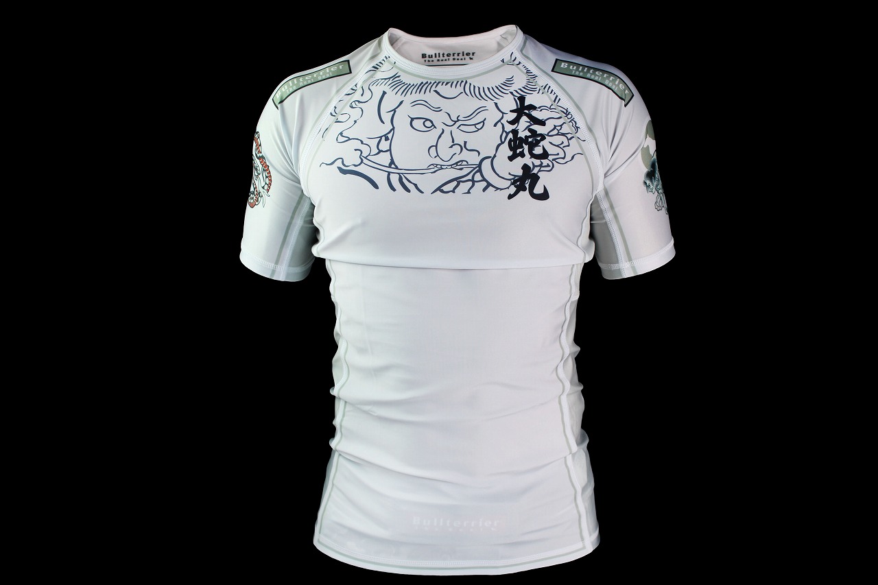 BULLTERRIER ラッシュガード Orochimaru 半袖 白