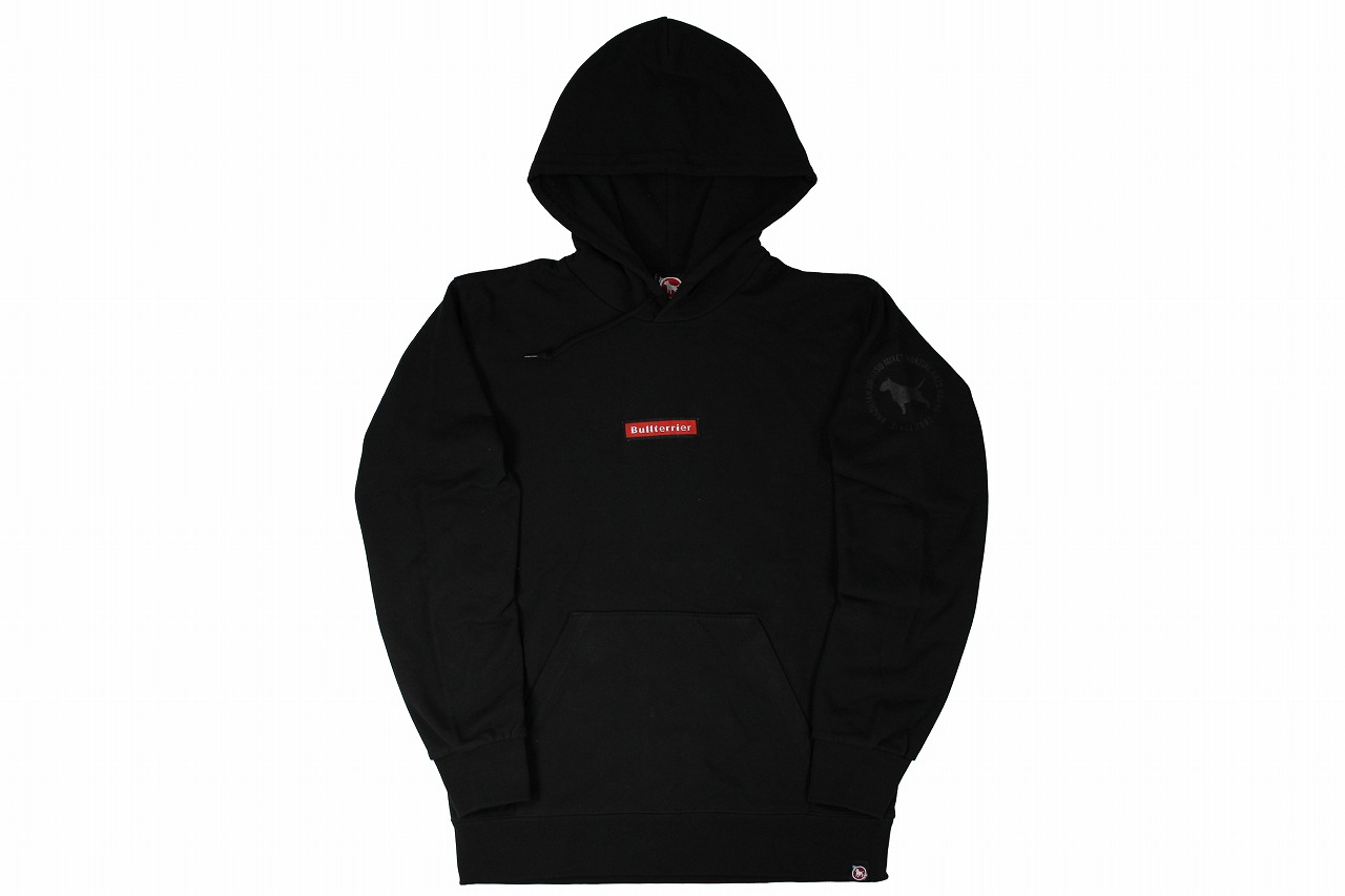 BULL TERRIER フードパーカー Box Tag　黒