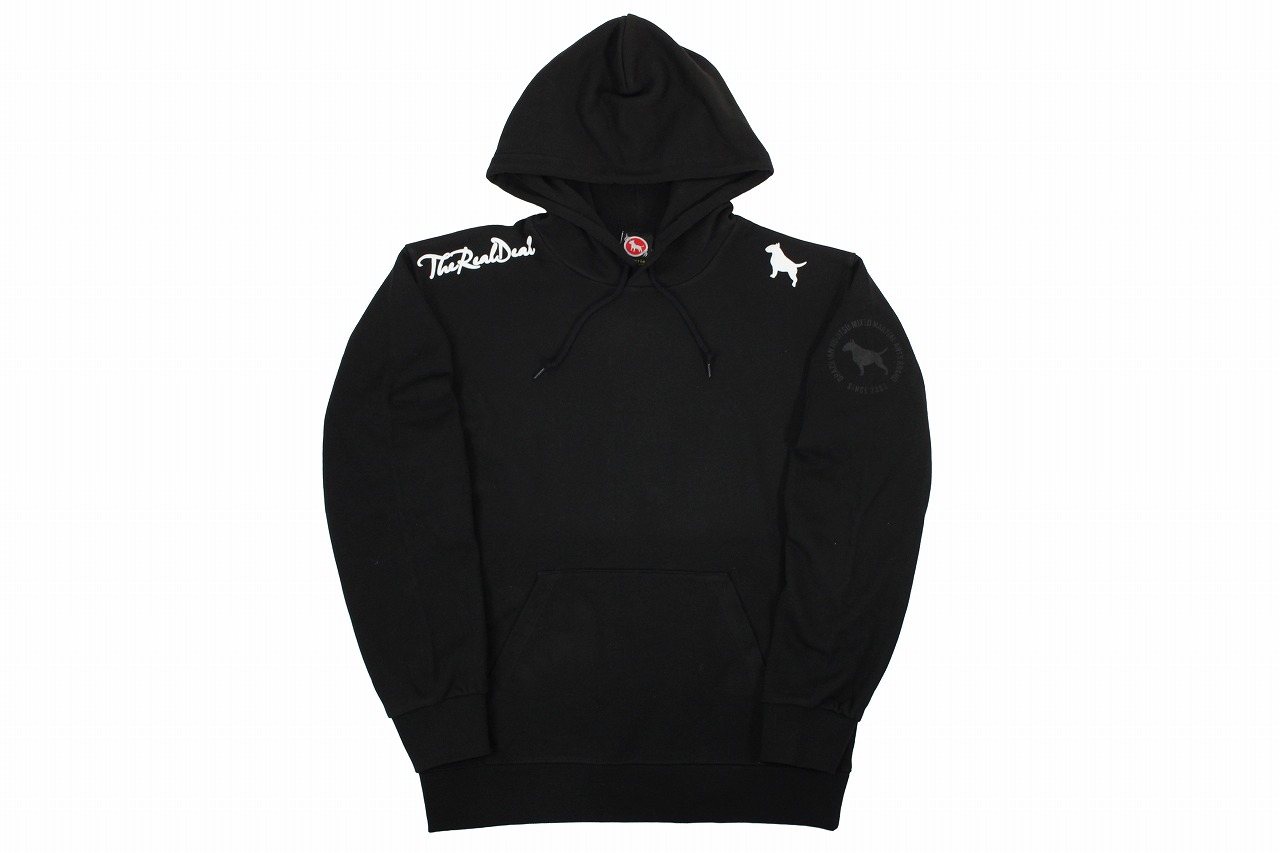 BULL TERRIER フードパーカー MocoLogo　黒