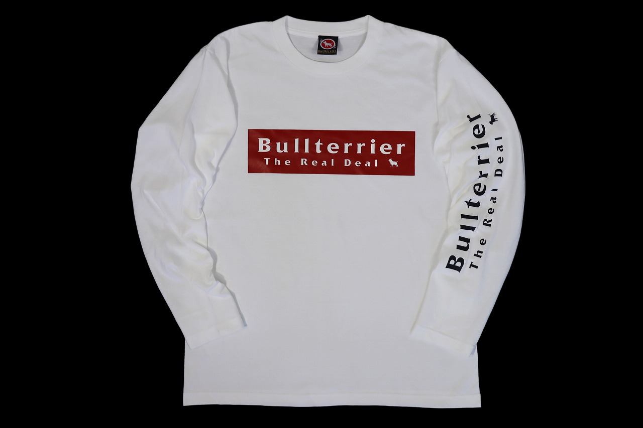 BULL TERRIER 長袖Tシャツ ロゴ 白