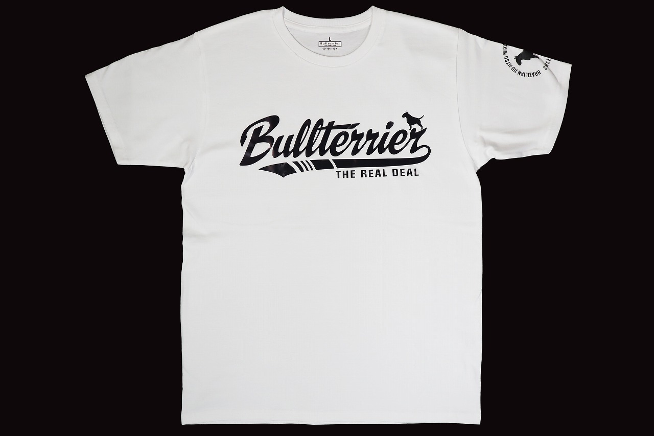 BULL TERRIER Tシャツ ベースボールロゴ 白