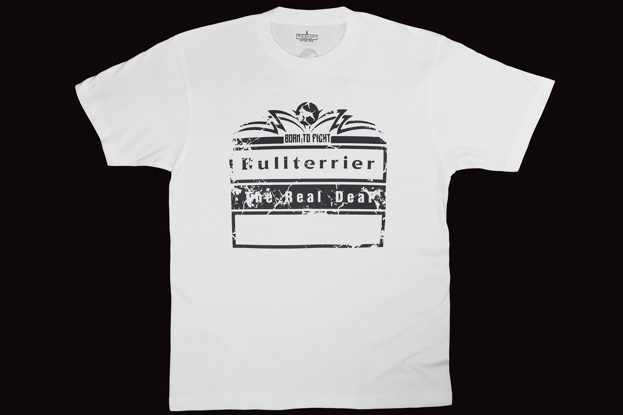 BULL TERRIER Tシャツ Born to Fight 白