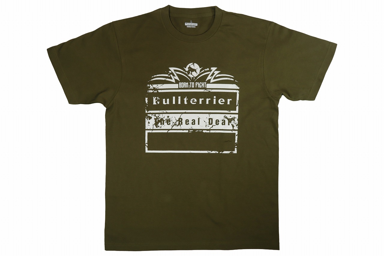 BULL TERRIER Tシャツ Born to Fight カーキ