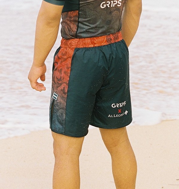 Grips x AL Leone ファイトショーツ FOREST DRAGON 半袖 ペトロル