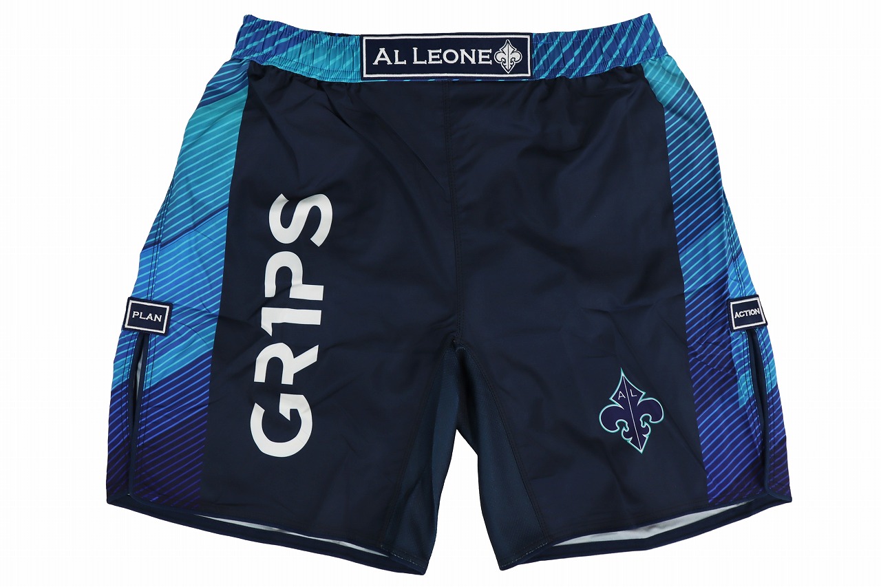 Grips x AL Leone ファイトショーツ FAST WAVE 青