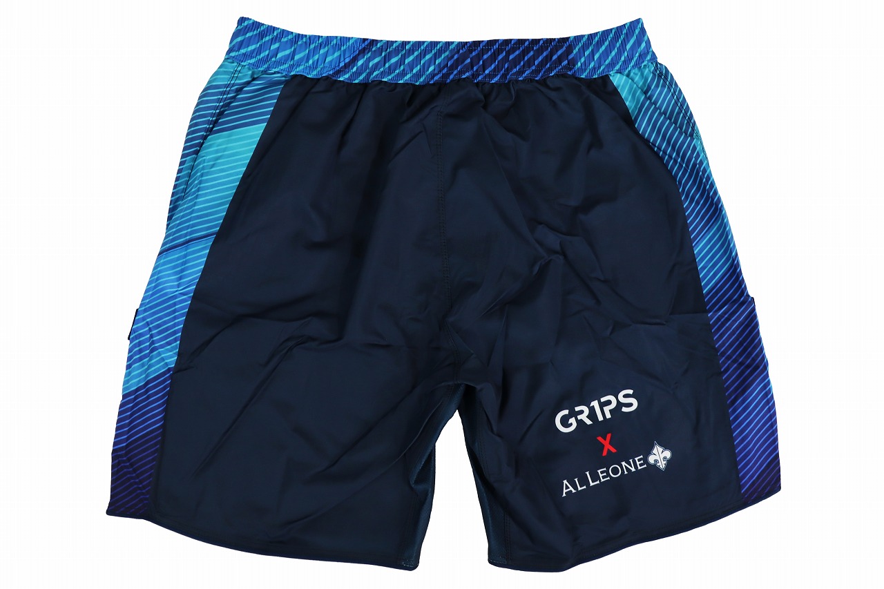 Grips x AL Leone ファイトショーツ FAST WAVE 青