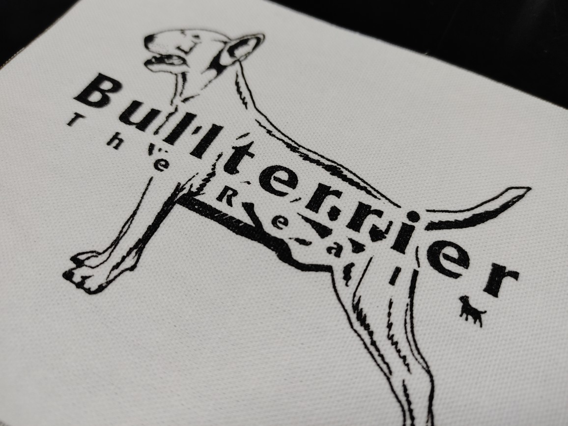 パッチ1色刷作成例　白布　黒プリント