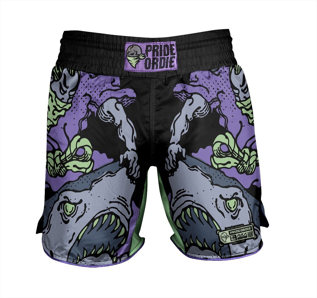 PRiDEorDiE ファイトショーツ Dangerous Water V2 黒/紫