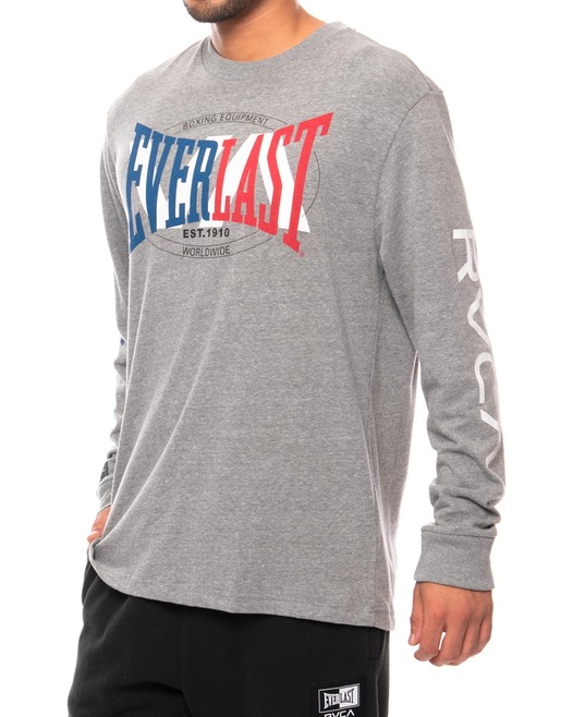 RVCA x EVERLAST ロングスリーブTシャツ CM NY ヘザーグレー
