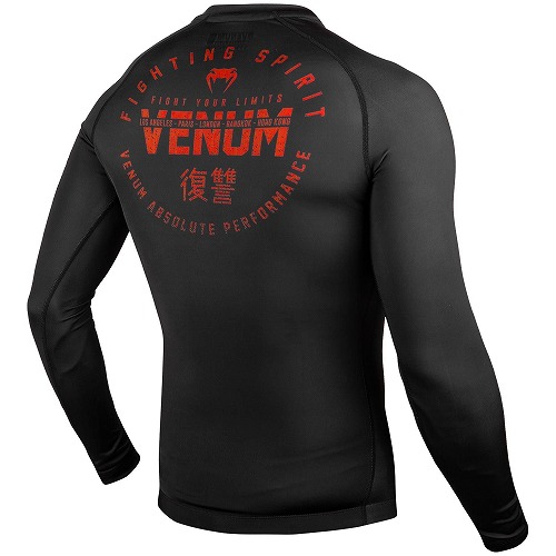 VENUM ラッシュガード Signature 長袖 黒/赤